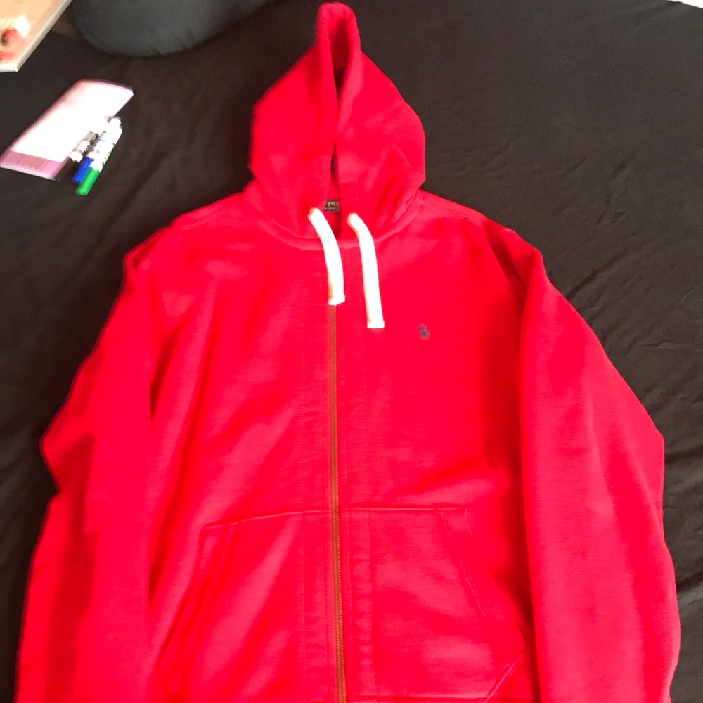 Red Polo Ralph Lauren zip up hoodie